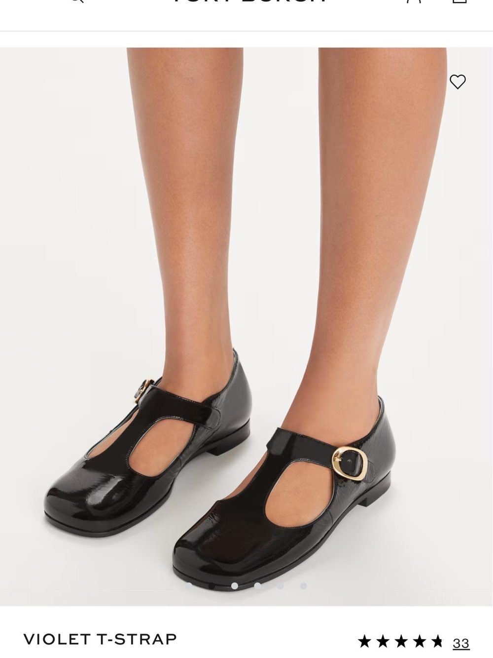 Tory Burch Black Patent Violet T-Strap Flats